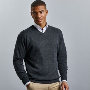 Russell Mens J710M V Neck Knitted Sweater
